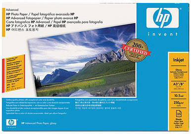 Бумага HP Advanced Glossy Photo Paper, глянцевая, A3+ (330 x 483 мм), 250 г/кв.м (25 листов)