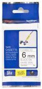Brother белая эластичная пленка для наклеек с черным шрифтом, 6 мм x 8 м
