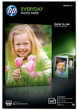 Бумага HP Everyday Glossy Photo Paper, глянцевая, 10 x 15 см (100 x 150 мм), 200 г/кв.м (100 листов)
