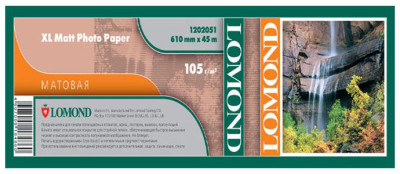 Бумага с покрытием Lomond XL Matt Paper, матовая, 105 г/кв.м, 610 мм, 45 м