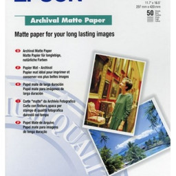 Бумага Epson Archival Matte Paper, матовая, A3 (297 x 420 мм), 189 г/кв.м (50 листов)