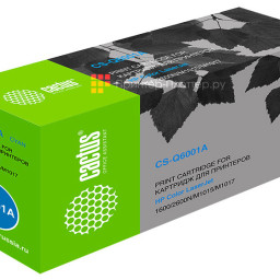 Картридж лазерный Cactus CS-Q6001A голубой (2000 стр.) для HP CLJ 1600/2600N/M1015/M1017