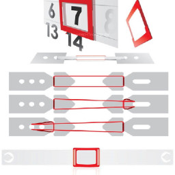 Календарные курсоры, 1 размер, PS, 29,7 см, красные, 100 шт.