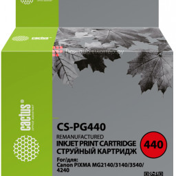 Картридж Cactus Cartridge CS-PG440 для Canon PIXMA MG, MX, TS5140 (black), 20 мл