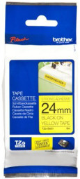 Brother желтая пленка для наклеек повышенной адгезии с черным шрифтом, 24 мм x 8 м