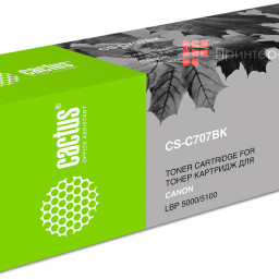 Картридж лазерный Cactus CS-C707BK черный (2500стр.) для Canon LBP i-Sensys 5000/5100