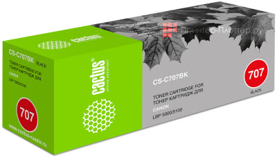 Картридж лазерный Cactus CS-C707BK черный (2500стр.) для Canon LBP i-Sensys 5000/5100