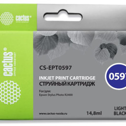 Картридж струйный Cactus CS-EPT0597 серый (14.8мл) для Epson Stylus Photo R2400
