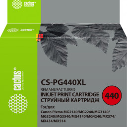 Картридж Cactus Cartridge CS-PG440XL для Canon PIXMA MG, MX, TS5140 (black), 20 мл