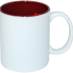Кружка B11N-11, 11oz, двухцветная (бордовая  внутри)