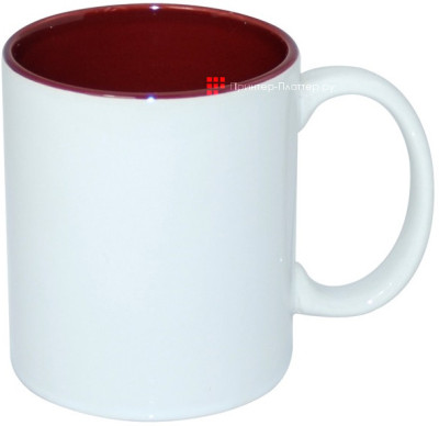 Кружка B11N-11, 11oz, двухцветная (бордовая  внутри)