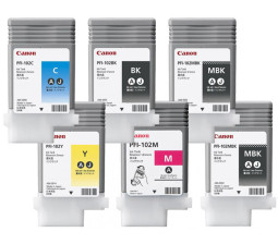 Комплект картриджей Canon PFI-102 (MBKx2,BK,M,C,Y) 6 шт х 130 мл