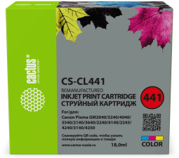 Картридж Cactus Cartridge CS-CL441 для Canon PIXMA MG2140, MG3140 (color), 16 мл