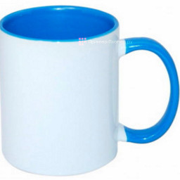 Кружка B11T-11, 11oz, голубая внутри + голубая ручка