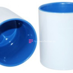 Кружка B11T-11, 11oz, голубая внутри + голубая ручка
