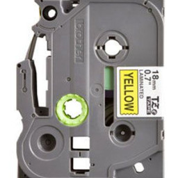 Brother желтая плёнка для наклеек с черным шрифтом, 18 мм x 8 м