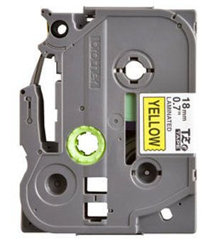 Brother желтая плёнка для наклеек с черным шрифтом, 18 мм x 8 м