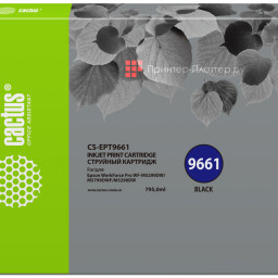 Картридж струйный Cactus CS-EPT9661 T9661 черный (795мл) для Epson WorkForce Pro WF-M5299DW/M5799DWF