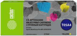 Картридж струйный Cactus CS-EPT05A400 желтый (215мл) для Epson WorkForce Pro WF-C878/C879