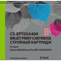 Картридж струйный Cactus CS-EPT05A400 желтый (215мл) для Epson WorkForce Pro WF-C878/C879