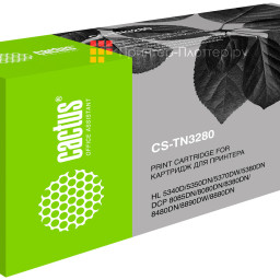 Картридж лазерный Cactus CS-TN3280 черный (8000стр.) для Brother DCP-8085/8085DN/HL-5340/5340D/5350/5350DN/5370/5370DW/MFC-8880/8880DN