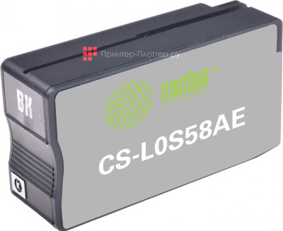 Картридж Cactus Cartridge CS-L0S58AE для HP OfficeJet Pro (black), 58 мл