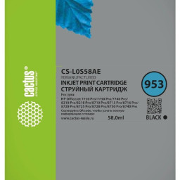 Картридж Cactus Cartridge CS-L0S58AE для HP OfficeJet Pro (black), 58 мл