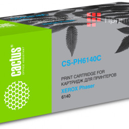 Картридж лазерный Cactus CS-PH6140C 106R01481 голубой (2000 стр.) для Xerox Phaser 6140