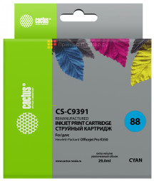 Картридж струйный Cactus CS-C9391 №88 голубой (29 мл) для HP DJ Pro K550