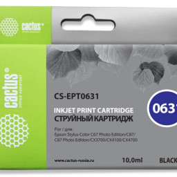 Картридж струйный Cactus CS-EPT0631 черный (14мл) для Epson Stylus C67/C87/CX3700/CX4100/CX4700
