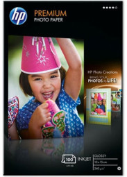 Бумага HP Premium Glossy Photo Paper, глянцевая, 10 x 15 см (100 x 150 мм), 240 г/кв.м (100 листов)