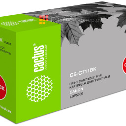 Картридж лазерный Cactus CS-C711BK черный (6000стр.) для Canon LBP5300