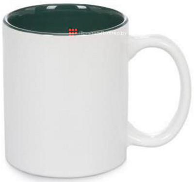 Кружка B21N-06, 15oz, белая (зеленая внутри)