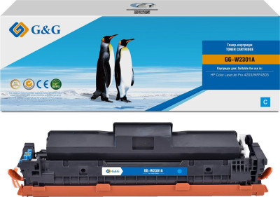 Тонер-картридж G&G Toner GG-W2301A для HP Color LaserJet Pro 4203, 4303 (cyan), 1800 стр.