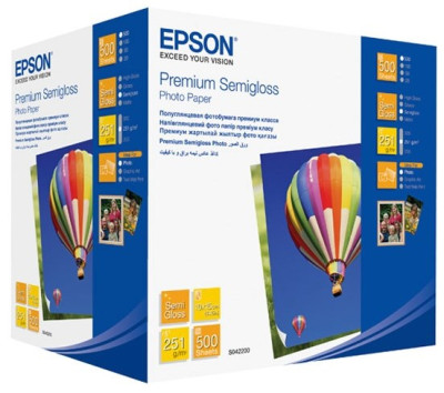 Бумага Epson Premium Semigloss Photo Paper, полуглянцевая, 10 x 15 см (102 x 152 мм), 251 г/кв.м (500 листов)