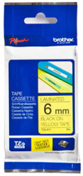 Brother желтая плёнка для наклеек с черным шрифтом, 6 мм x 8 м