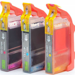 Картридж струйный Cactus CS-CLI8C/M/Y голубой/пурпурный/желтый набор (36мл) для Canon MP470/500/530/600/800/810/830/970/MX850/iP4200/4300/520