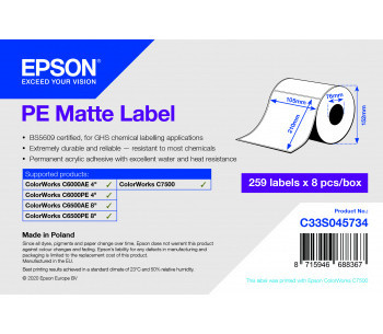 Бумага Epson PE Matte Label, матовая, 105мм x 210мм, 259 шт.