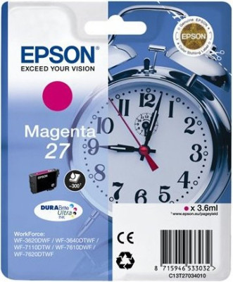 Картридж Epson DURABrite Ultra T2703 Singlepack (magenta), 3,6 мл (C13T27034022, C13T27034020)