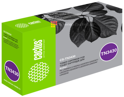Картридж лазерный Cactus CS-TN3430 черный (3000стр.) для Brother HL L5000/5100/5200/6250/6300/6400