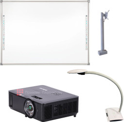 Интерактивный комплект Donview DB-82IND-H03 (доска, проектор InFocus IN114BBST, документ-камера DOKO DS08FU, крепеж для проектора телескопический FX P800-1400)