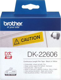 Brother жёлтая плёночная неразрезанная клеящаяся лента, 62 мм x 15,24 м