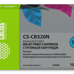 Картридж струйный Cactus CS-CB320N(CS-CB320) №178 желтый (5 мл) для HP PS B8553/C5383/C6383/D5463/5510