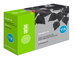 Картридж лазерный Cactus CS-Q6511X черный (12000 стр.) для HP LJ 2410/2420/2420DN/2430