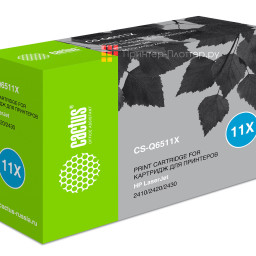 Картридж лазерный Cactus CS-Q6511X черный (12000 стр.) для HP LJ 2410/2420/2420DN/2430