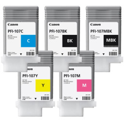 Комплект картриджей Canon PFI-107 (MBK,BK,M,C,Y) 5 шт х 90 мл