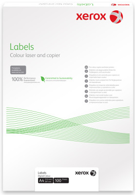 Бумага самоклеящаяся Xerox Colotech Labels, матовая, A4 (210 x 297 мм), 8 наклеек, 100 листов