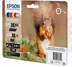 Картридж Epson Claria Photo HD Ink 378XL, 478XL комплект (C,M,Y,K,R,G)