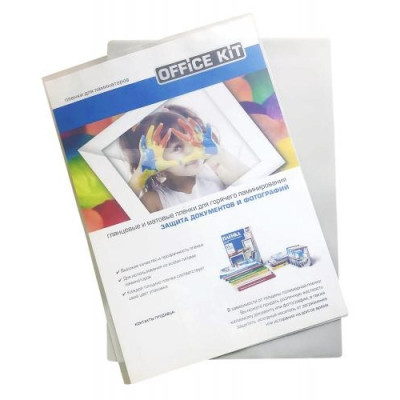 Пленка для ламинирования пакетная Office Kit Sticky Back, 303 x 426 мм, 100 мкм, глянцевая, самоклеящаяся, 100 шт.