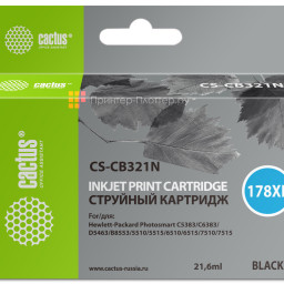 Картридж струйный Cactus CS-CB321N(CS-CB321) №178XL черный (21,6 мл) для HP PS B8553/C5383/C6383/D5463